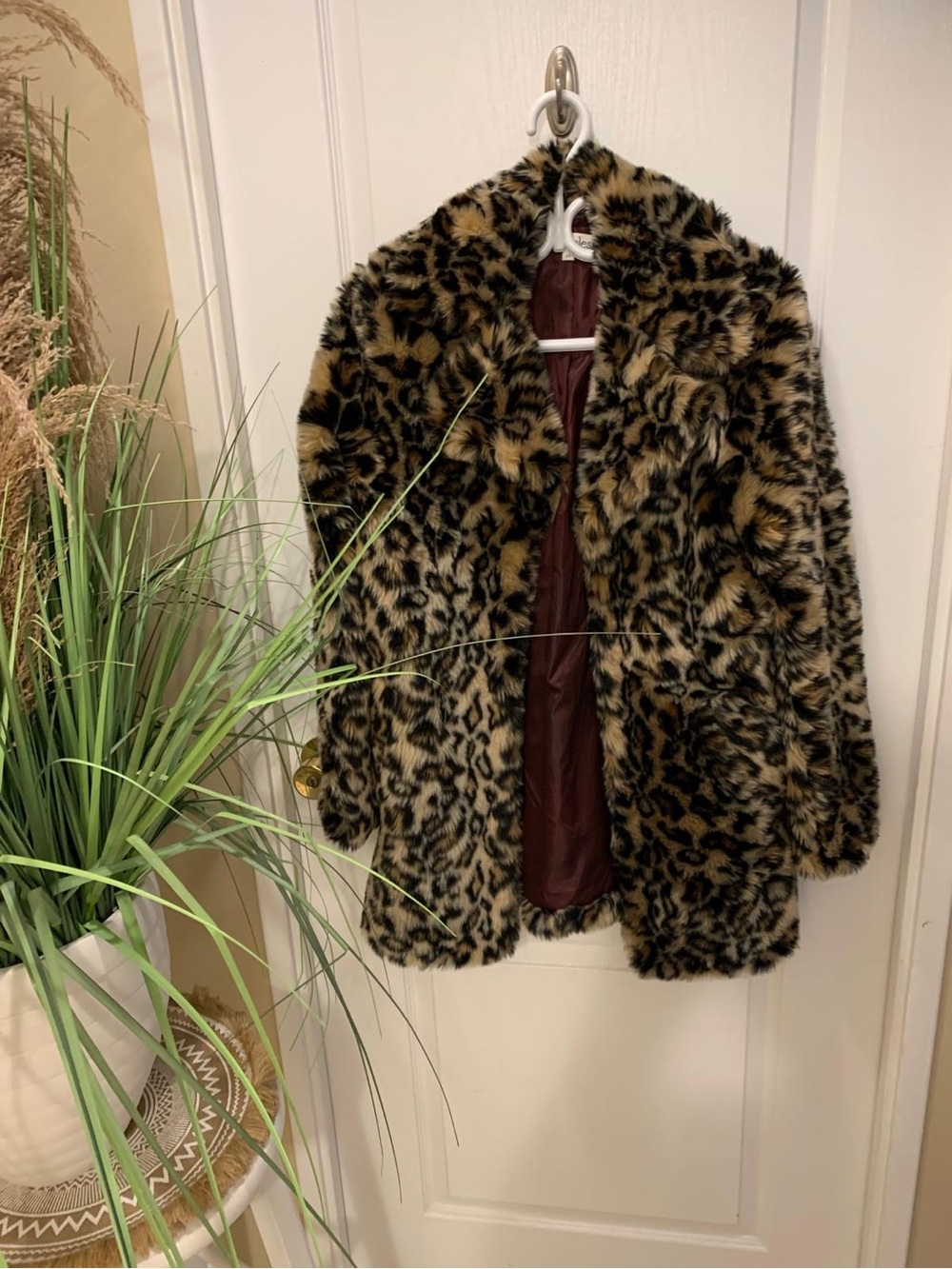 Leopard Faux-Fur Coat - Women's Brown Leopard Print Jacket